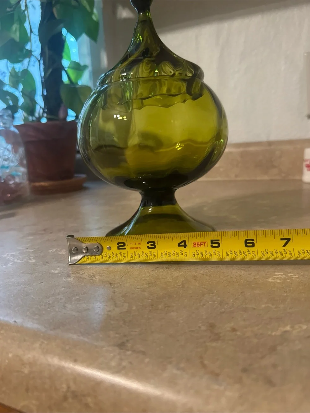 vintage Mid-Century Modern Empoli Italian art glass Circus Tent Candy Dish MCM